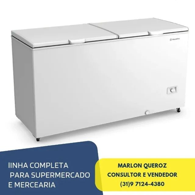 Freezer horizontal 546l duas tampas Metalfrio 