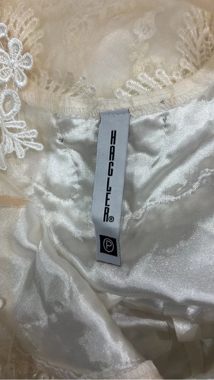 Vestido Noiva Civil Dinho Renda Guipir Branca 38/40 Devote V Tule Luxo - Foto 2
