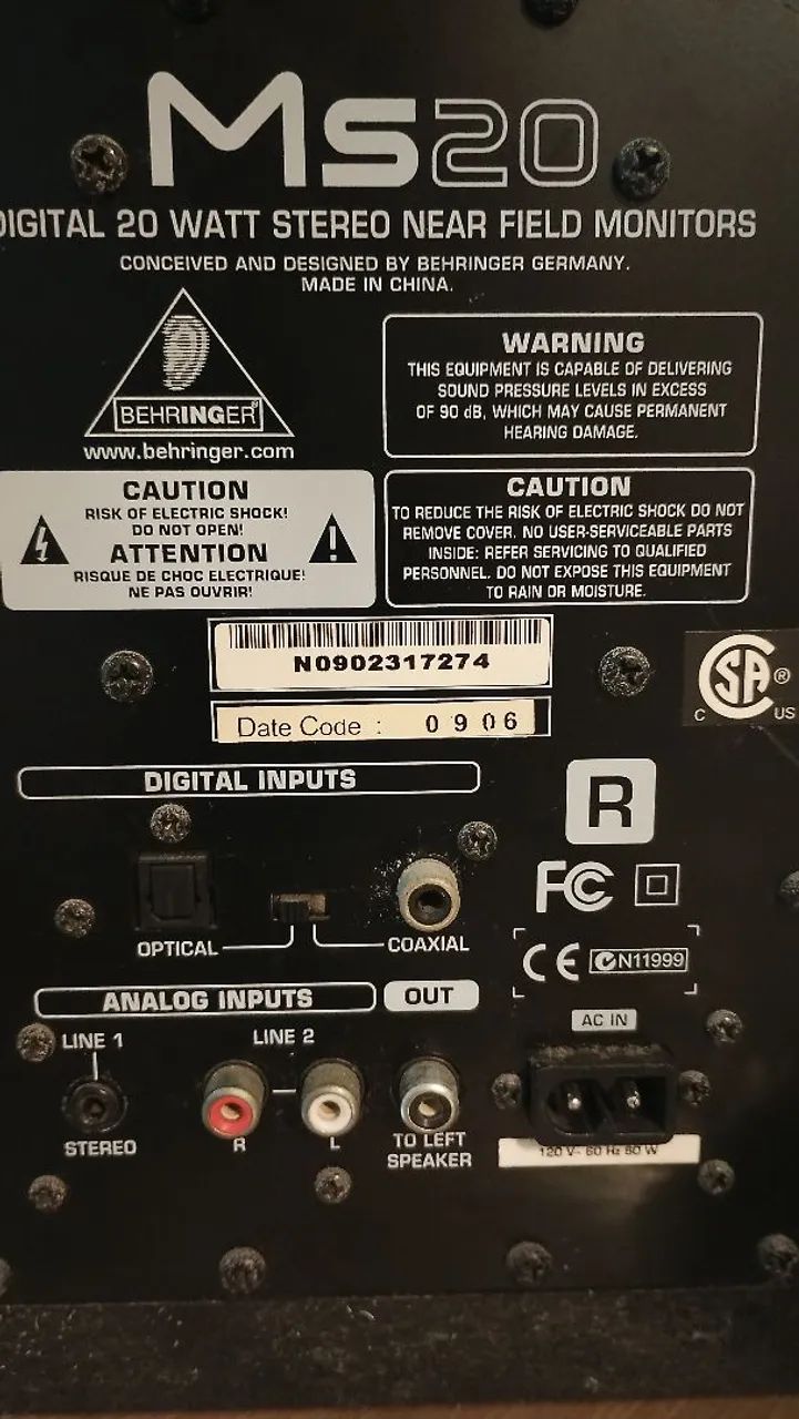 Monitor de Áudio Behringer MS20 - Foto 4
