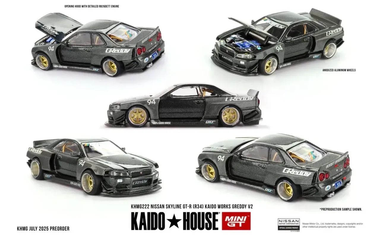 Mini GT x Kaido House Skyline r34 Greddy #222 - Hobbies e coleções