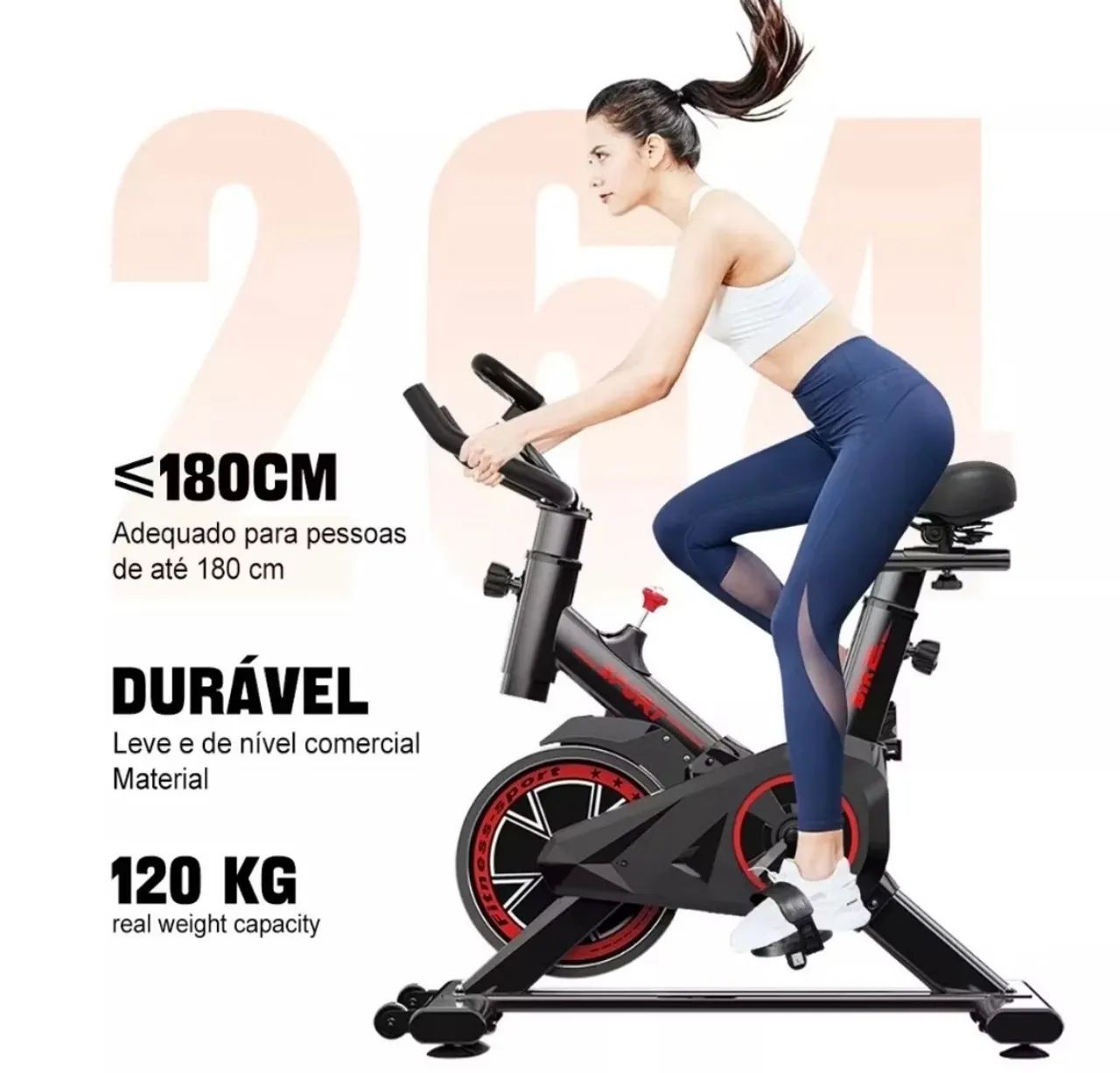 Bicicleta Bike Ergometrica Spinning Academia Fitness Profissional 120kg - Foto 4