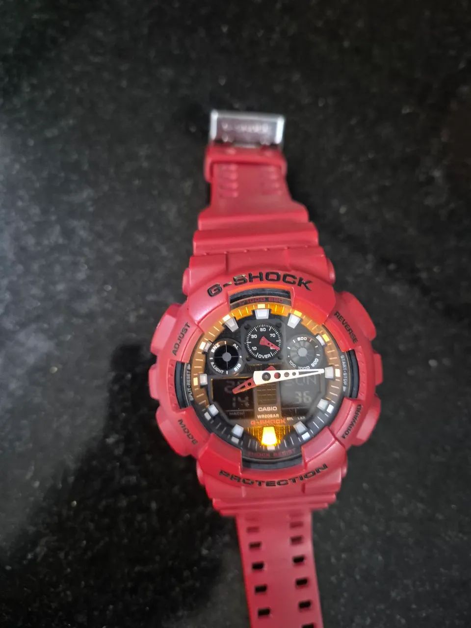 Relógio G-shock Cassio GA-100B vermelho  - Foto 5