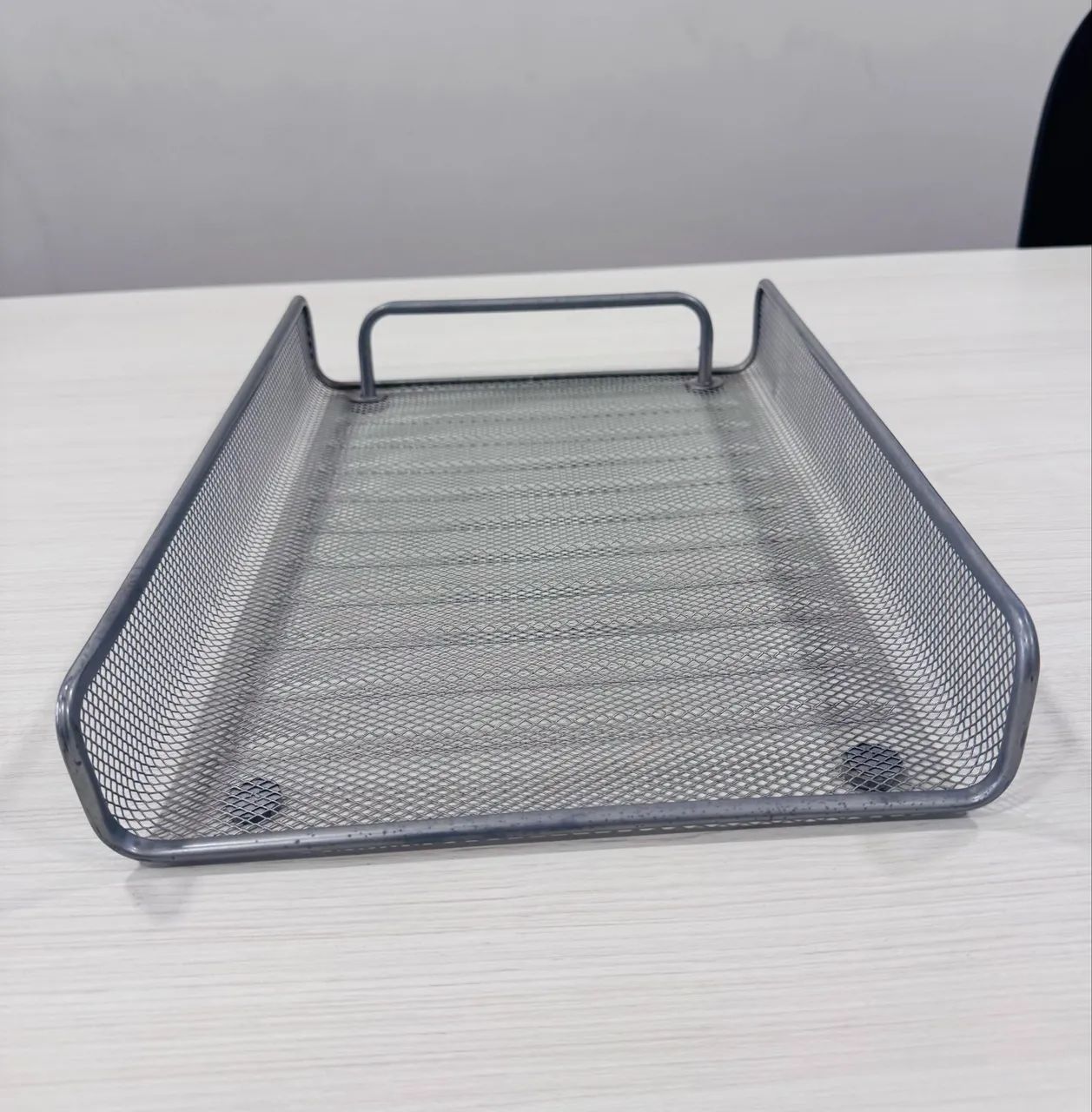 Bandeja organizadora de mesa em metal - ideal para documentos 