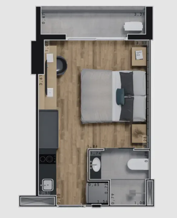PLANTA 21m²