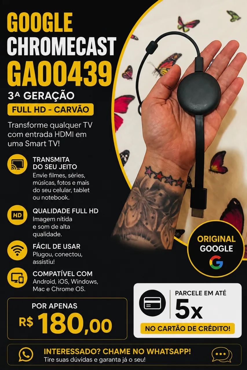 GOOGLE CHROMECAST GA00439 ?A GERAÇÃO