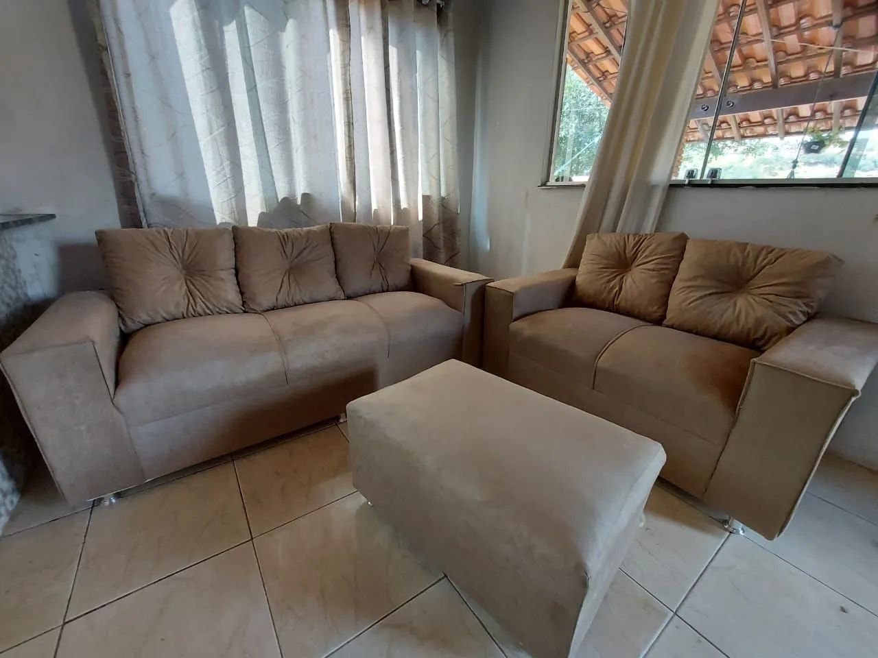 Sofá com puff novo - R$1099 a vista 