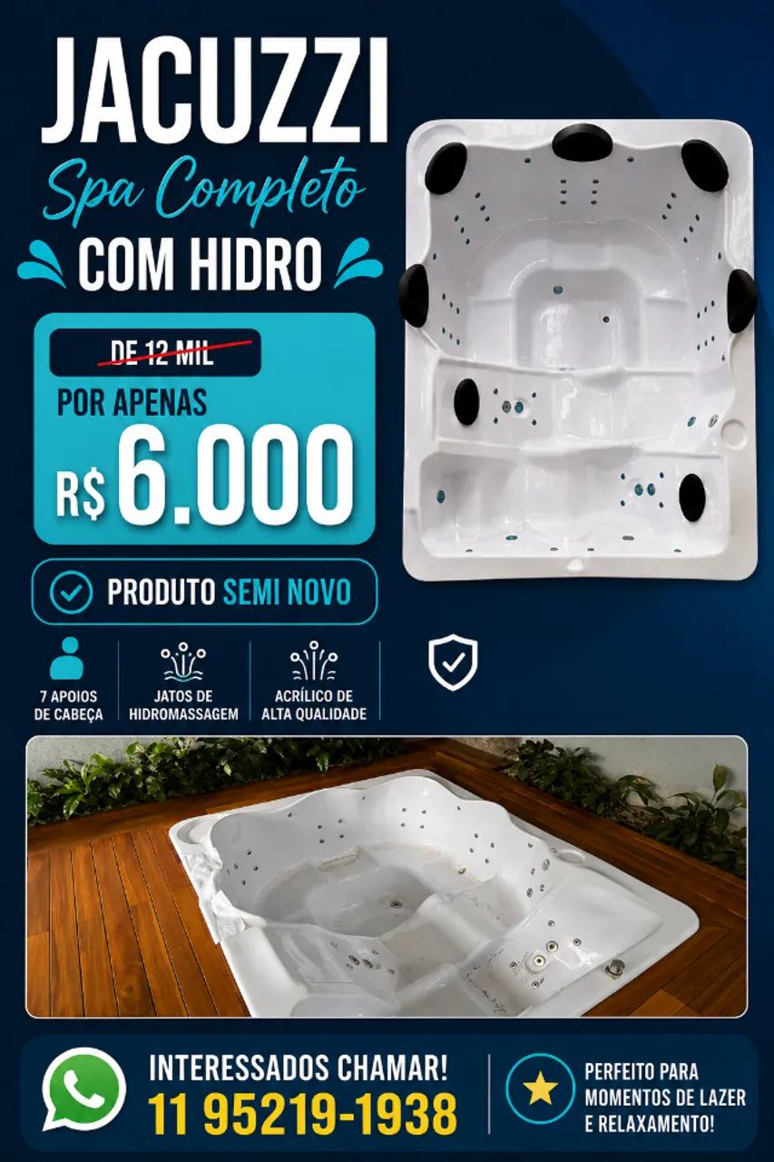 Jacuzzi Spa Completo com Hidro 