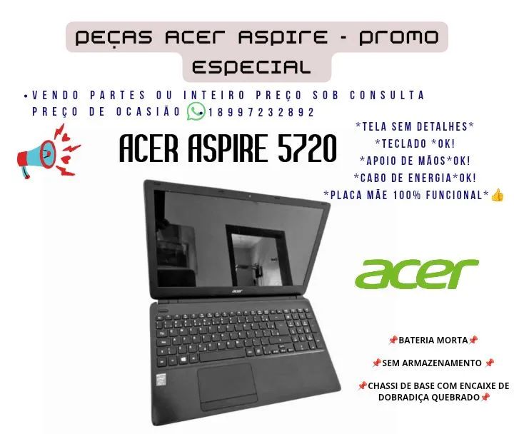 sucata Acer Aspire mod: 5742