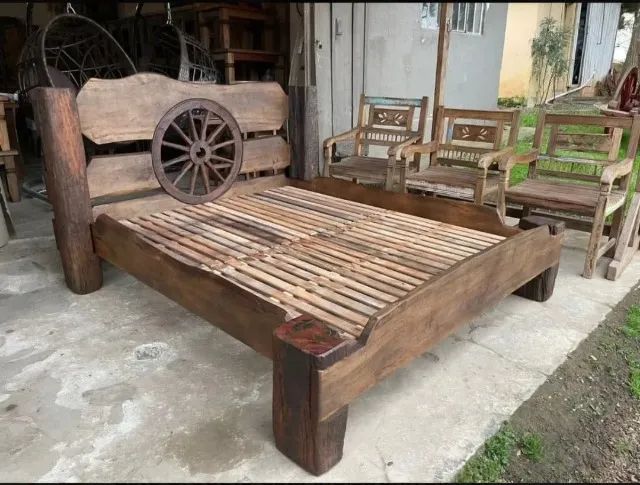 Cama rústica de madeira - Foto 2