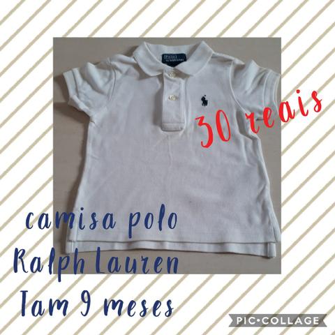 Camisa polo Ralph Lauren branca TAM 9 meses