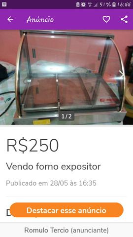 Vendo forno expositor de salgados