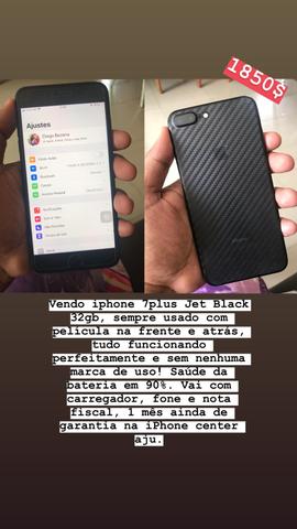 Vendo iphone 7plus jet black 32gb