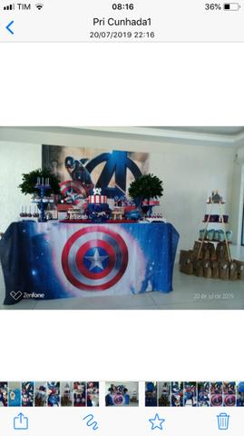 Painel e Toalha Capitao America