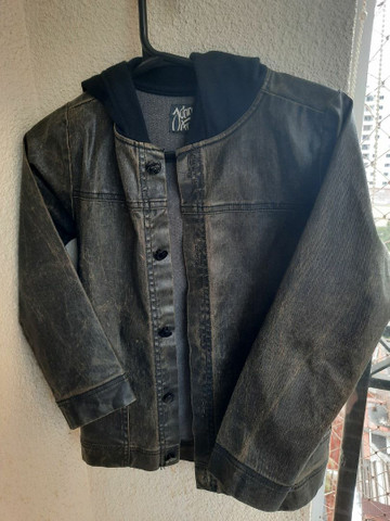 jaqueta jeans encerado