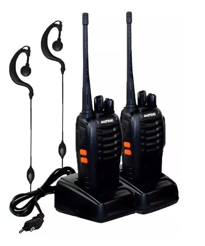Kit 2 Radio Comunicador Walk Talk Baofeng Bf Com Fone De Ouvido - Foto 2