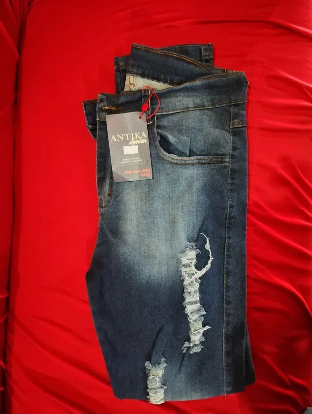 Calça jeans skinny justa nas pernas com lycra - Foto 2