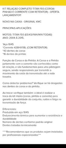 Andamento kmc Gold com retentor para cg, titan - Foto 2