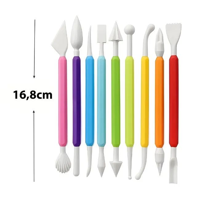 Estecas Esculpir Modelar Biscuit Massas Artesanato Kit C/ 8 - Foto 5