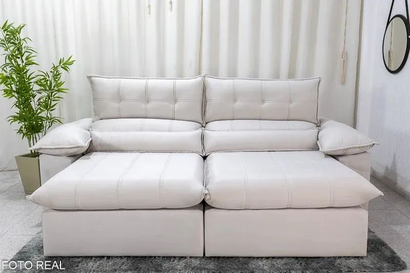 Sofá Retrátil Reclinável 2.50m London Molas Ensacadas rf432 - Foto 3