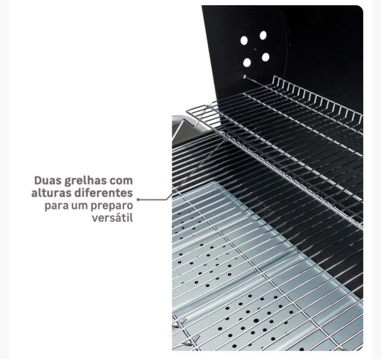Churrasqueira  americana com duas grelhas em alturas diferentes - Foto 5