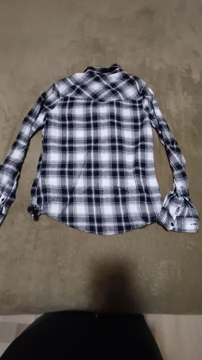 Camisa PP, xadrez branca e preta - Foto 5