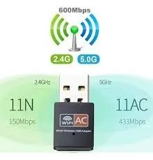 Adaptador Wifi 5ghz Usb Wireless Dual Band 2.4GHz / 5GHz 600Mbps Windows w e  Ios - Foto 2