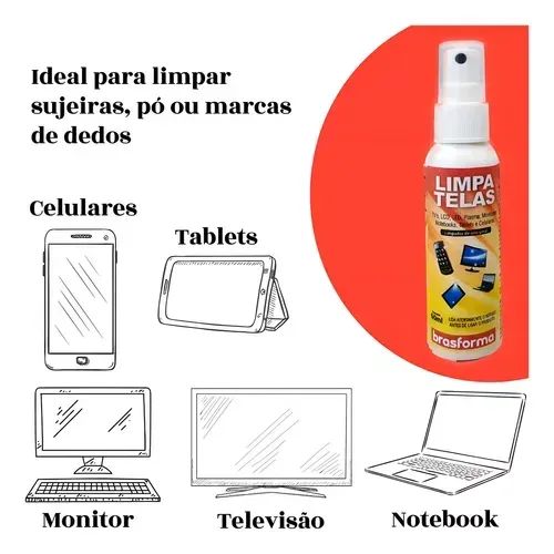 Kit Limpa Telas, Spray 60ml com Flanela