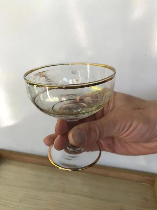 Taças antigas de cristal para champanhe ou sobremesa - Foto 3