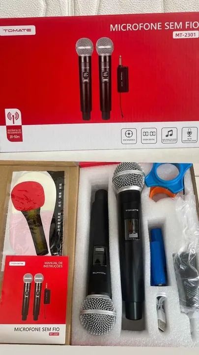 Microfone Sem Fio Duplo Profissional