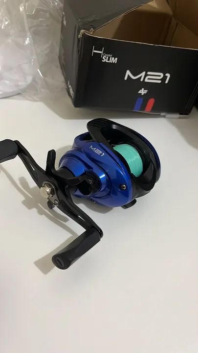 Carretilha M21 esquerda, com linha soft nylon