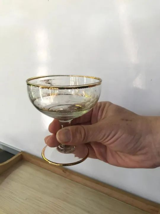Taças antigas de cristal para champanhe ou sobremesa - Foto 5