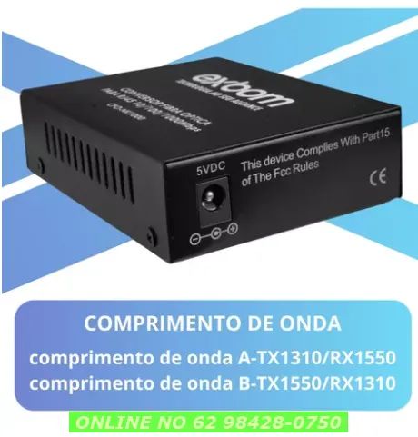Conversor Mídia Fibra Óptica Par A+b Gigabit 1000 Mbps Rj 45 - Foto 6