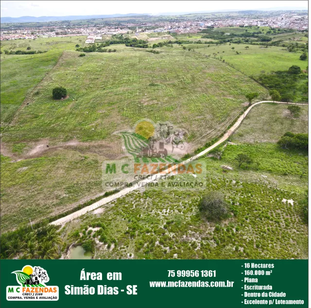 Área à Venda em Simão Dias - SE | Ideal p/ Loteamento | 16 Hectares | 160.000 m²