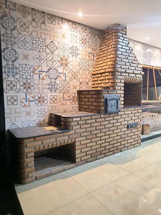 Fogão d lenha e churrasqueira de tijolinho  - Foto 2