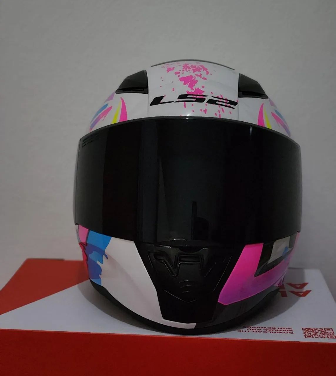 Capacete Ls2 Ff353 Rapid Tagline Rosa Branco - Foto 4