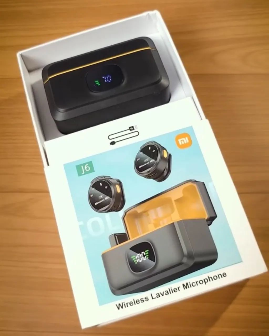Lapela J6 Xiaomi (2 Microfones) Bluetooth, sem fio e com case de carregamento sem fio - Foto 4