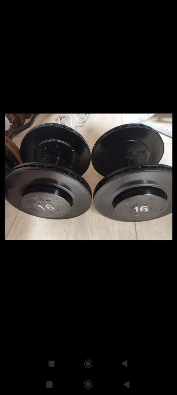 Halteres e anilhas caseira Top Feitas com disco de Freio