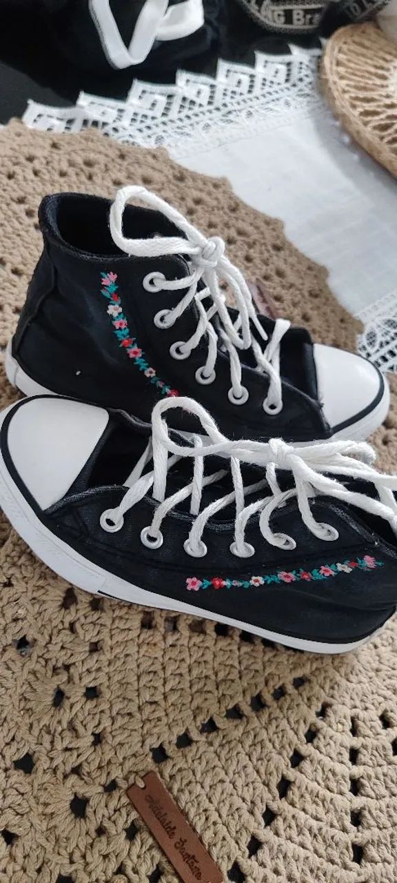 Converse All Star bordado floral - Foto 2