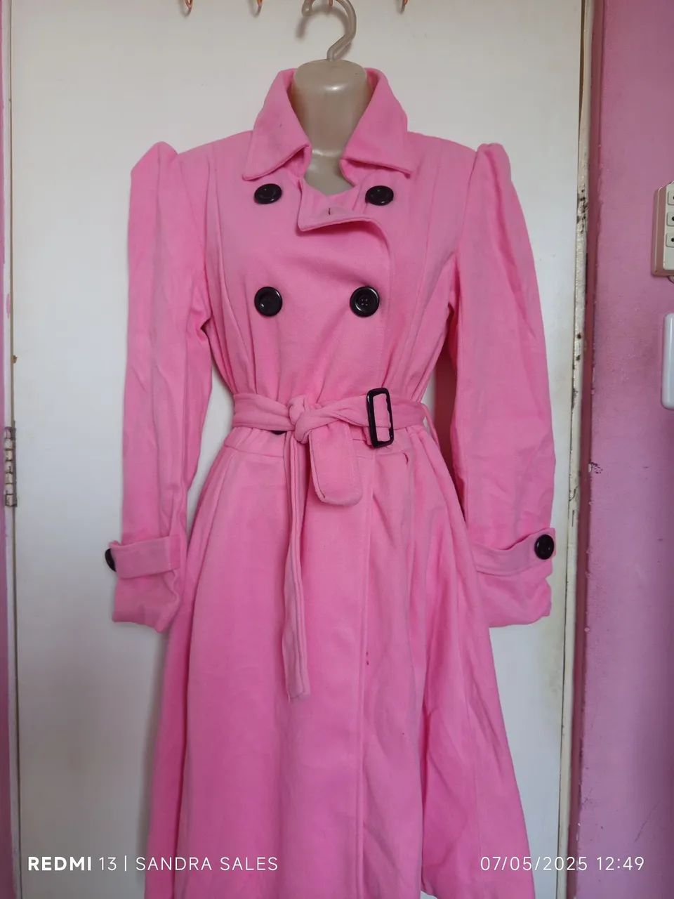 sobretudo Feminino Rosa - Foto 4