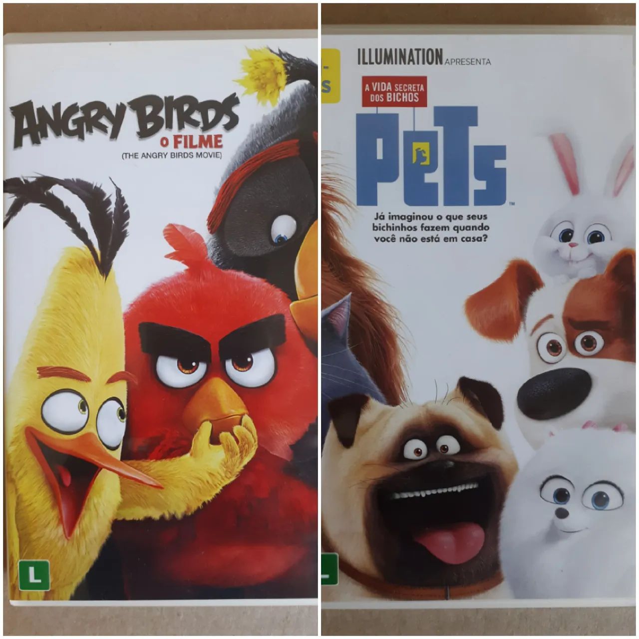 DVDs Angry Birds e Pets
