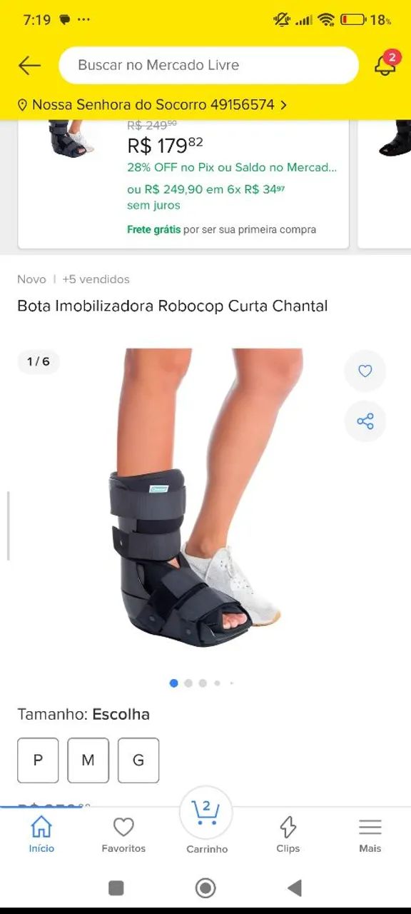 Bota robô foot cano curto