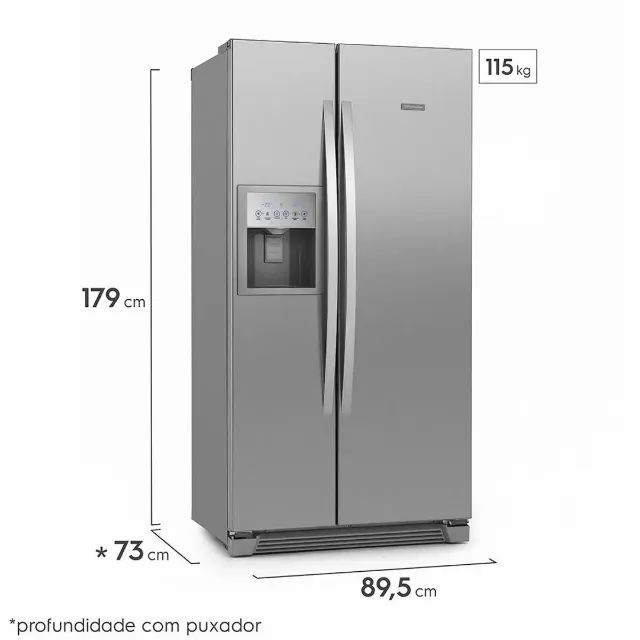 Geladeira Electrolux Frost Free 504L Side by Side Efficient Água na Porta Cor Inox (SS72X) - Foto 3