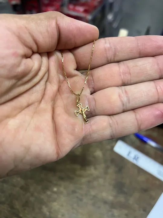 Cordão de ouro com cruz - Foto 3