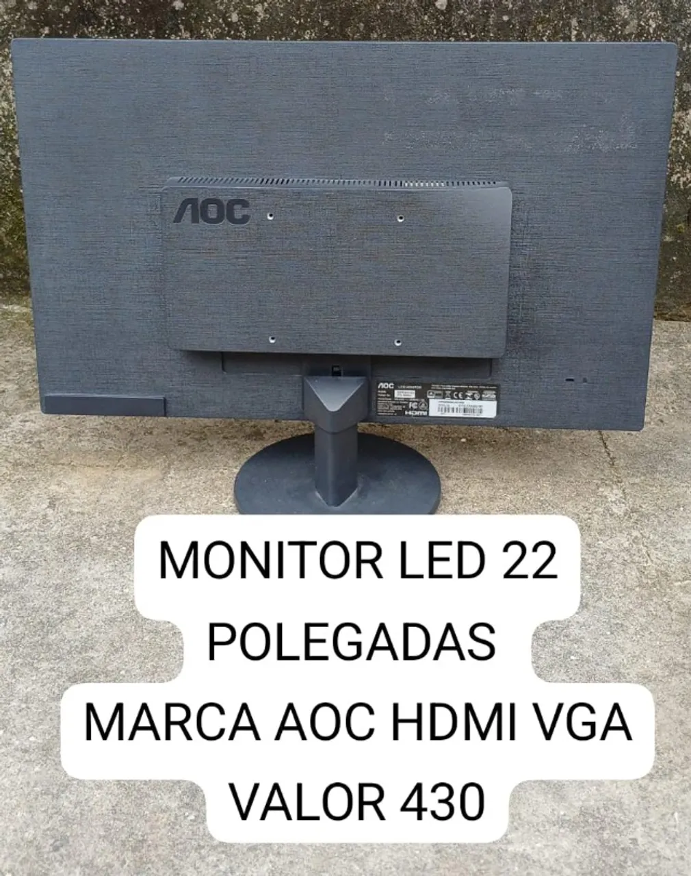 MONIOTR LED 22 POPLEGADAS AOC HDMI VGA