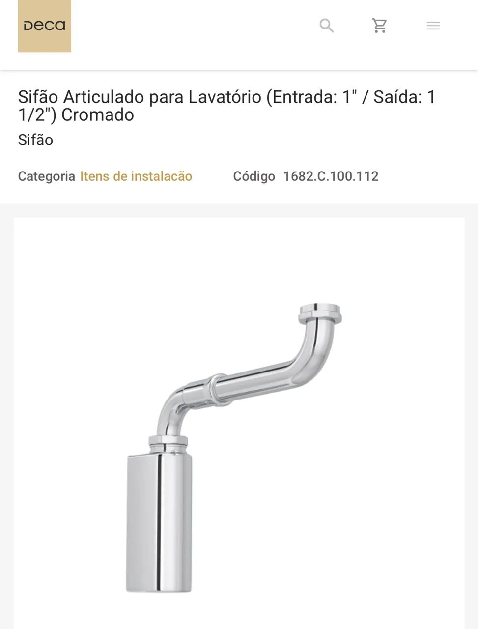 Sifão Articulado Lavatório DECA 