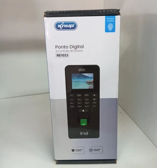 Relógio Controle De Ponto Digital Lcd Com Biometria Re1033 Preto