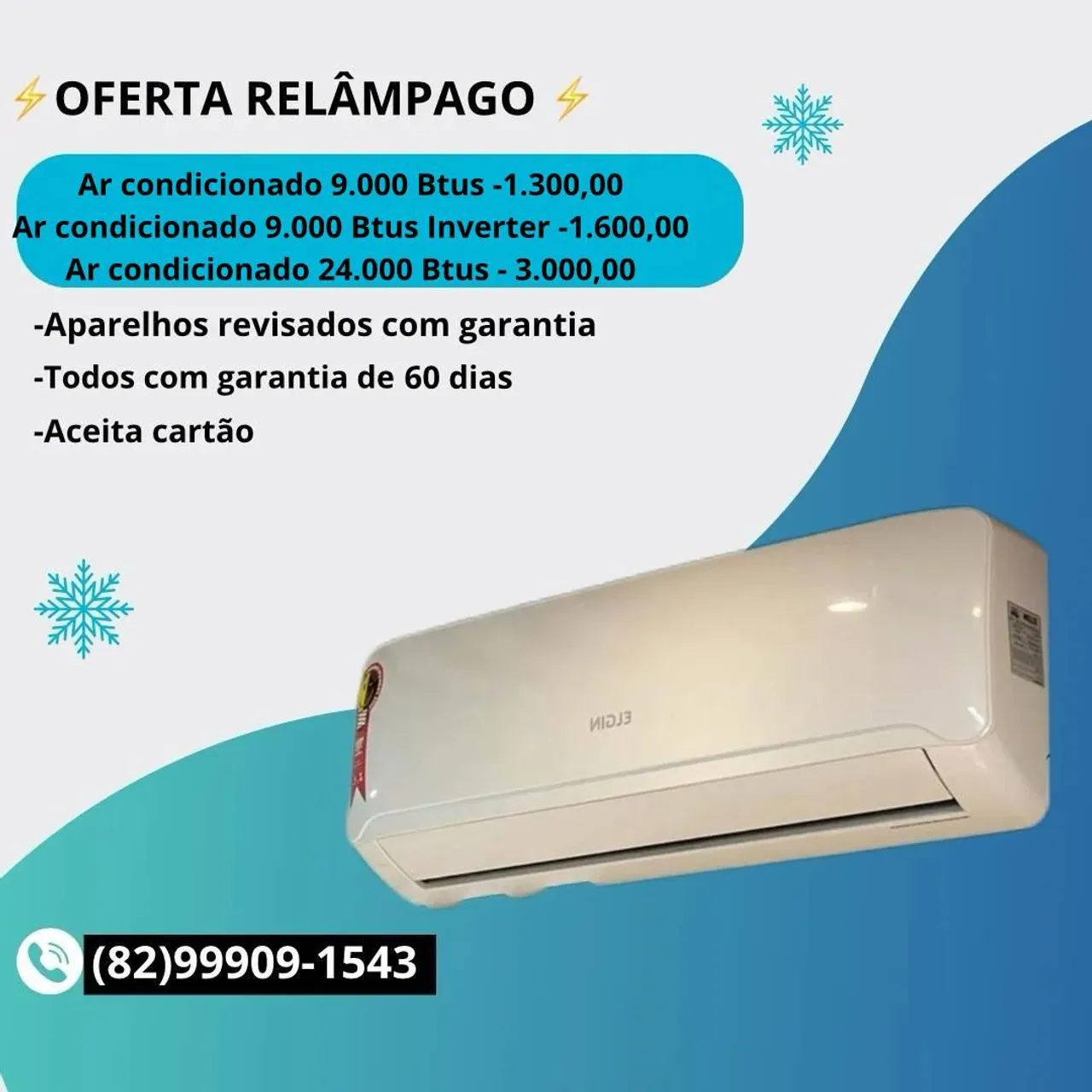 Oferta Relâmpago: Ar Condicionado com Garantia