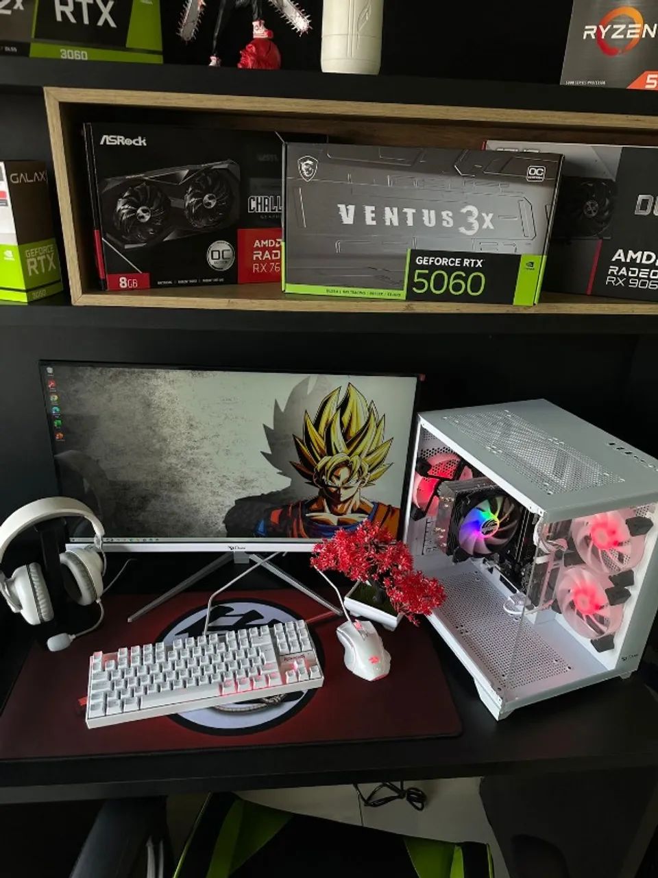 PC GAMER TODO BRANCO RYZEN 5 5600GT 16GB SSD 512GB COM MONITOR 27 Gamer