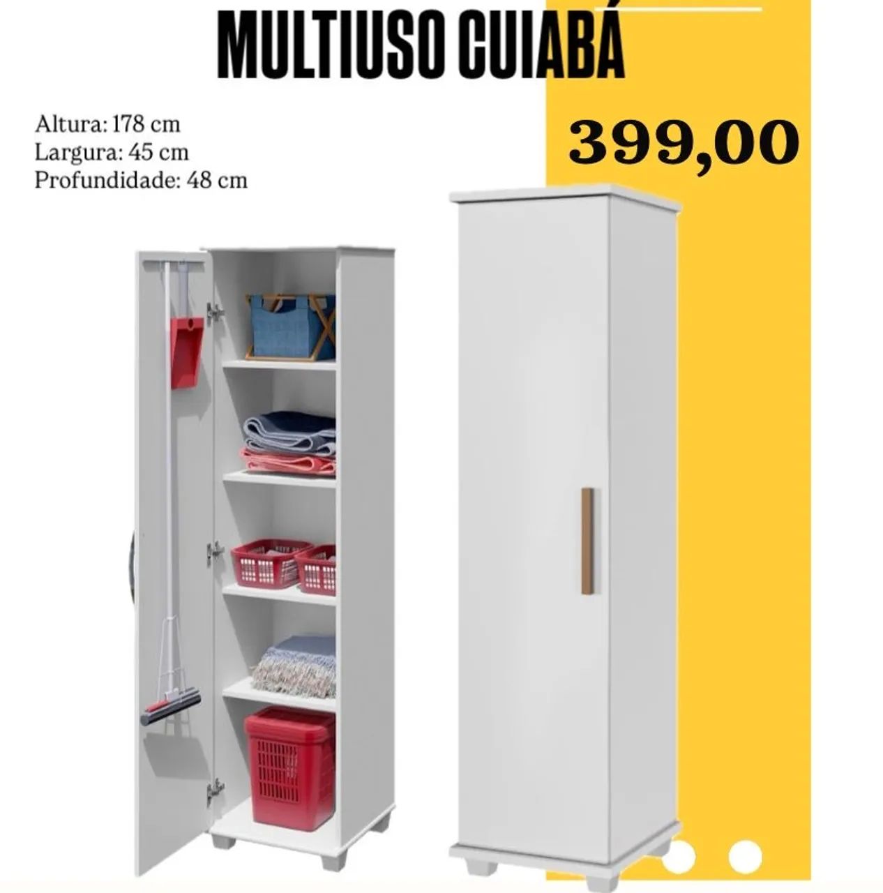 Multiuso Cuiabá Branco com porta vassoura - ENTREGA HOJE !!! 