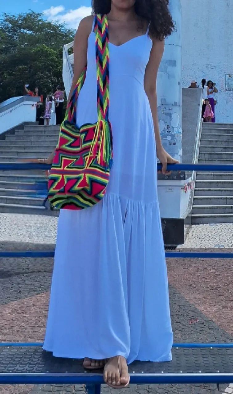 Vestido Branco Longo Viscose